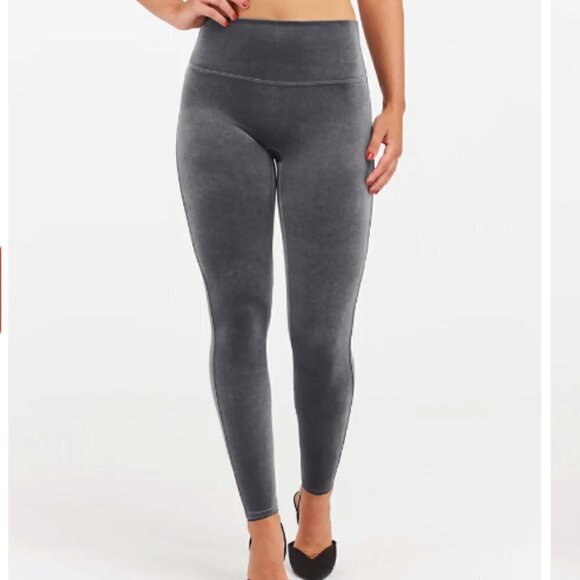 Spanx Velvet Leggings, Silver Chrome XS - Picture 5 of 6